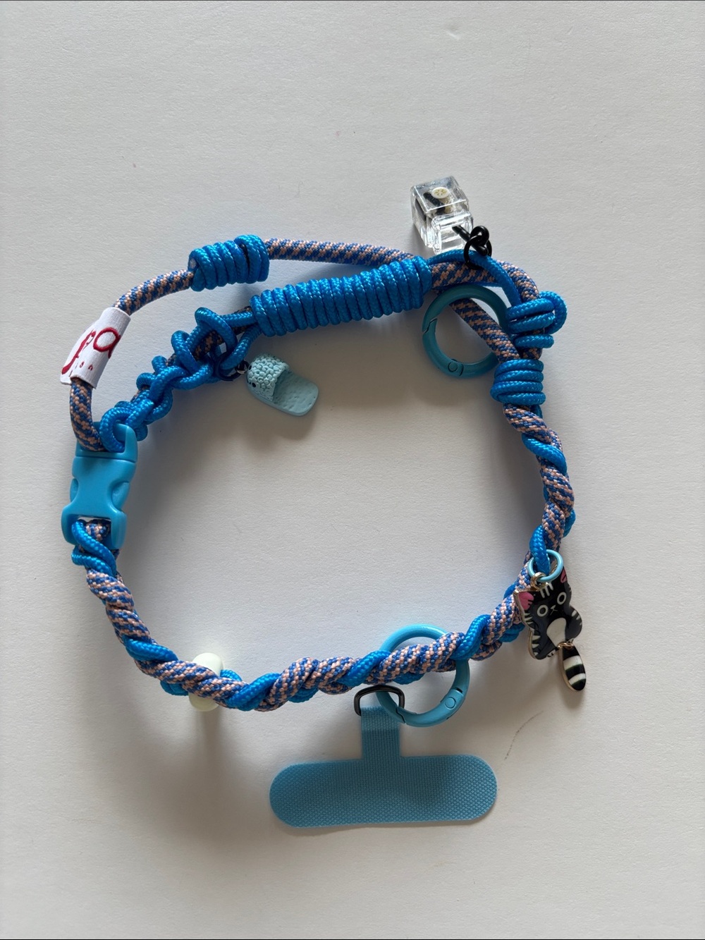 Unisex Durable 14” Phone Lanyard with Hand-Braided Rope & Cat Charm